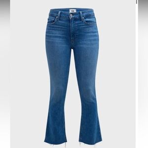 PAIGE Colette Blue High-Rise Crop Flare Jeans Luxury Denim Size 26 MSRP$347